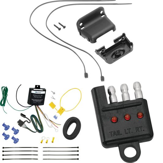 Se adapta al arnés de cableado del remolque del extremo del vehículo Nissan Maxima 2016-2022 de 4 planos + soporte de cableado + probador de cableado de Tekonsha