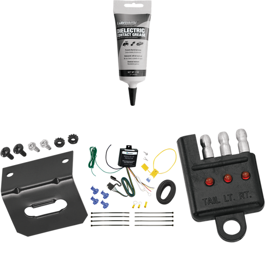 Tekonsha se adapta al arnés de cableado del remolque del extremo del vehículo de 4 planos Mitsubishi Lancer 2008-2011 + soporte de cableado + probador de cableado + grasa eléctrica (para modelos Sedan)