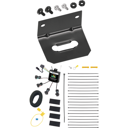 Fits 2000-2005 Pontiac Bonneville 4-Flat Zero Contact "No Splice" Wiring + Wiring Bracket By Tekonsha