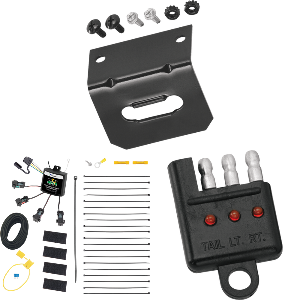 Se adapta a Ford F-550 Super Duty 2020-2021, cableado de 4 contactos planos y cero "sin empalme" + soporte de cableado + probador de cableado de Tekonsha.