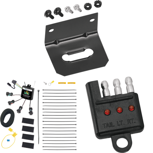 Se adapta a Ford F-550 Super Duty 2020-2021, cableado de 4 contactos planos y cero "sin empalme" + soporte de cableado + probador de cableado de Tekonsha.