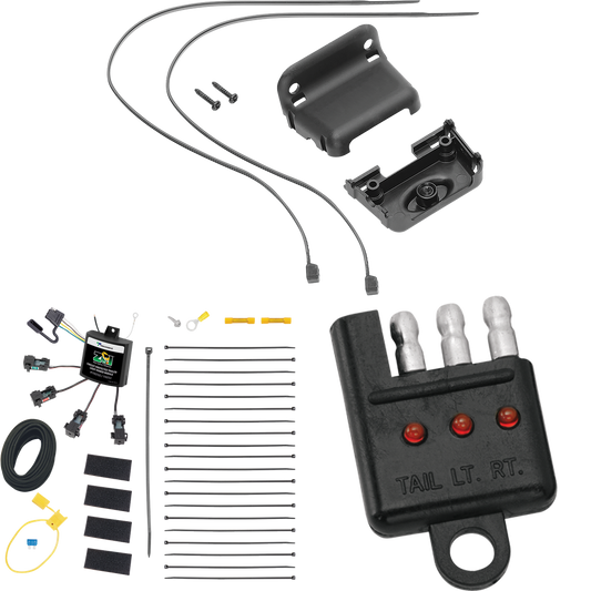 Fits 2007-2009 Toyota 4Runner 4-Flat Zero Contact "No Splice" Wiring + Wiring Bracket + Wiring Tester By Tekonsha