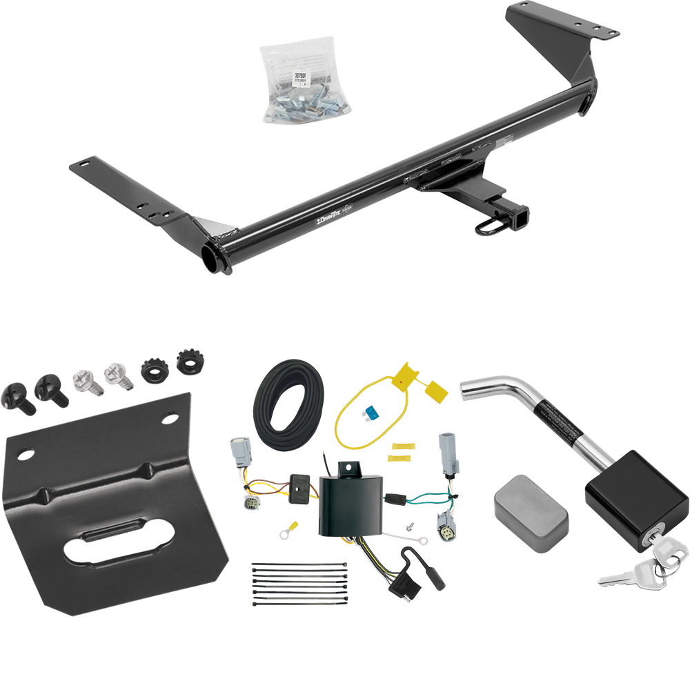 Se adapta al paquete de enganche de remolque Chrysler Pacifica 2017-2020 con arnés de cableado plano de 4 + soporte de cableado + bloqueo de enganche (para modelos LX) de Draw-Tite