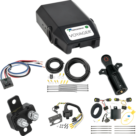 Compatible con cableado de 7 vías Ford Transit Connect 2010-2013 + control de freno Tekonsha Voyager + adaptador de cableado BC genérico + probador de 7 vías de Tekonsha.