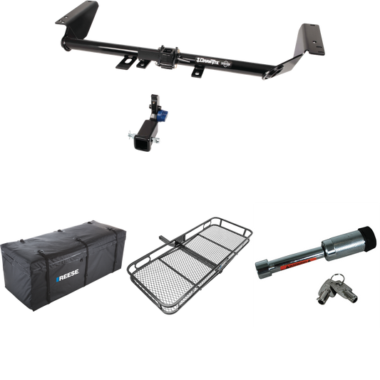 Fits 2021-2023 Chrysler Pacifica Trailer Hitch Tow PKG w/ 60" x 24" Cargo Carrier + Cargo Bag + Hitch Lock By Draw-Tite