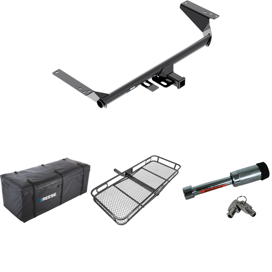 Fits 2017-2020 Chrysler Pacifica Trailer Hitch Tow PKG w/ 60" x 24" Cargo Carrier + Cargo Bag + Hitch Lock (For Touring L Plus Models) By Reese Towpower