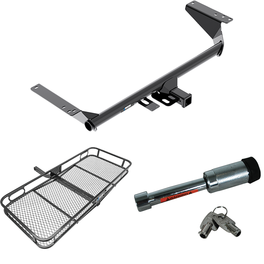 Fits 2017-2020 Chrysler Pacifica Trailer Hitch Tow PKG w/ 60" x 24" Cargo Carrier + Hitch Lock (For LX Models) By Reese Towpower