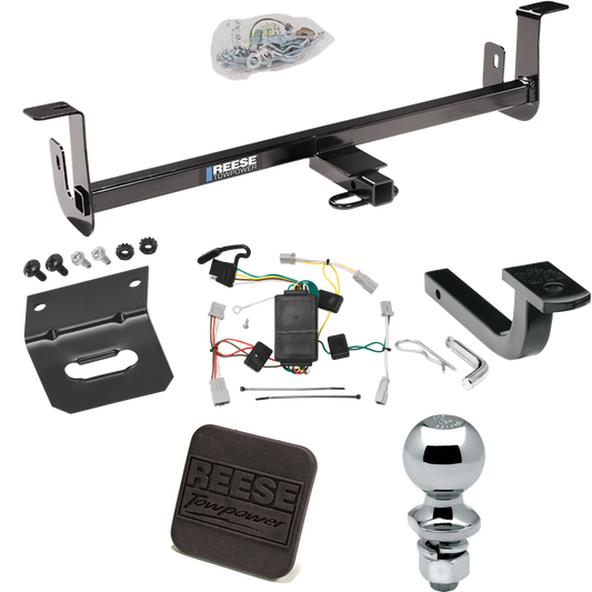 Fits 2010-2013 Mazda 3 Trailer Hitch Tow PKG w/ 4-Flat Wiring Harness + Draw-Bar + 2" Ball + Wiring Bracket + Hitch Cover (For Hatchback, Except w/Grand Touring LED Taillights Models) By Reese Towpower