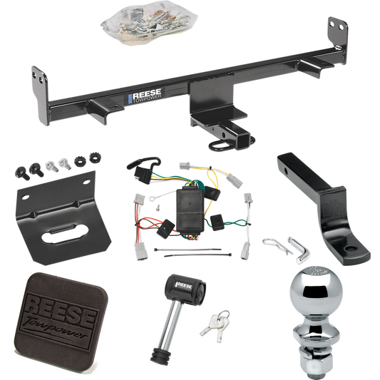 Fits 2004-2009 Mazda 3 Trailer Hitch Tow PKG w/ 4-Flat Wiring Harness + Draw-Bar + 2" Ball + Wiring Bracket + Hitch Cover + Hitch Lock (For Sedan, Except w/Grand Touring LED Taillights Models) By Reese Towpower