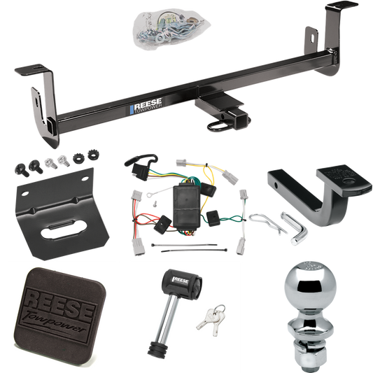 Fits 2010-2013 Mazda 3 Trailer Hitch Tow PKG w/ 4-Flat Wiring Harness + Draw-Bar + 2" Ball + Wiring Bracket + Hitch Cover + Hitch Lock (For Hatchback, w/Grand Touring LED Taillights Models) By Reese Towpower