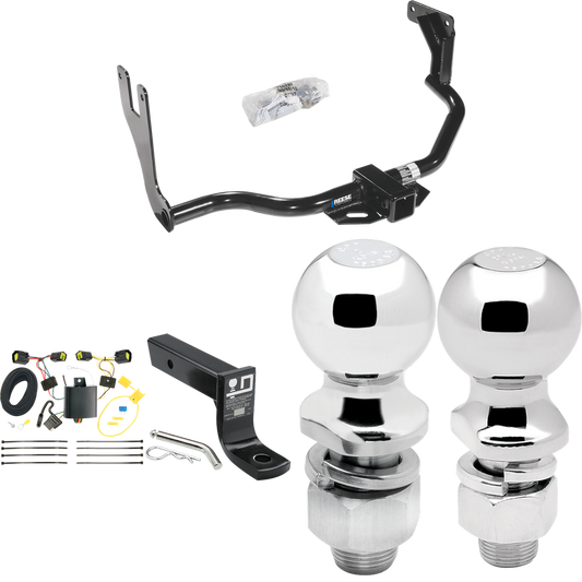 Fits 2010-2013 Ford Transit Connect Trailer Hitch Tow PKG w/ 4-Flat Wiring + Ball Mount w/ 4" Drop + 2" Ball + 2-5/16" Ball By Reese Towpower