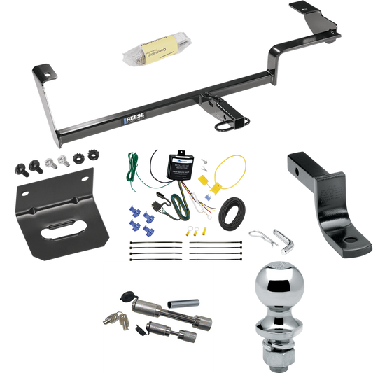 Fits 2013-2022 Acura ILX Trailer Hitch Tow PKG w/ 4-Flat Wiring Harness + Draw-Bar + 1-7/8" Ball + Wiring Bracket + Dual Hitch & Coupler Locks (Excludes: Hybrid Models) By Reese Towpower