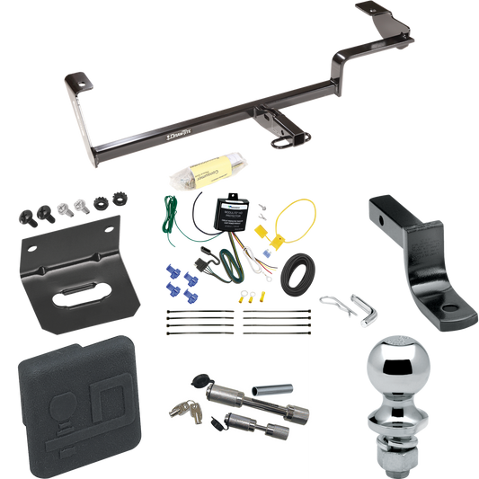 Fits 2013-2022 Acura ILX Trailer Hitch Tow PKG w/ 4-Flat Wiring Harness + Draw-Bar + 1-7/8" Ball + Wiring Bracket + Hitch Cover + Dual Hitch & Coupler Locks (Excludes: Hybrid Models) By Draw-Tite