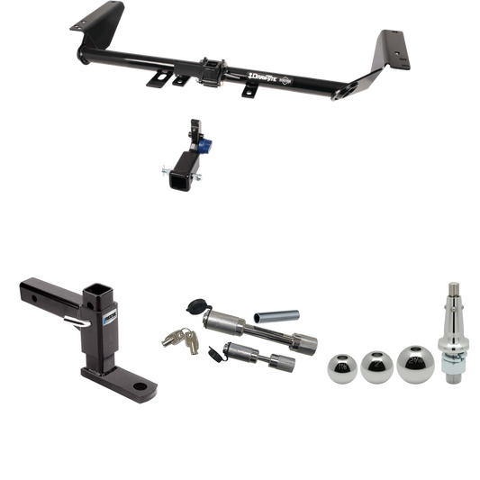 Fits 2020-2023 Chrysler Voyager Trailer Hitch Tow PKG w/ Adjustable Drop Rise Ball Mount + Dual Hitch & Copler Locks + Inerchangeable 1-7/8" & 2" & 2-5/16" Balls By Draw-Tite