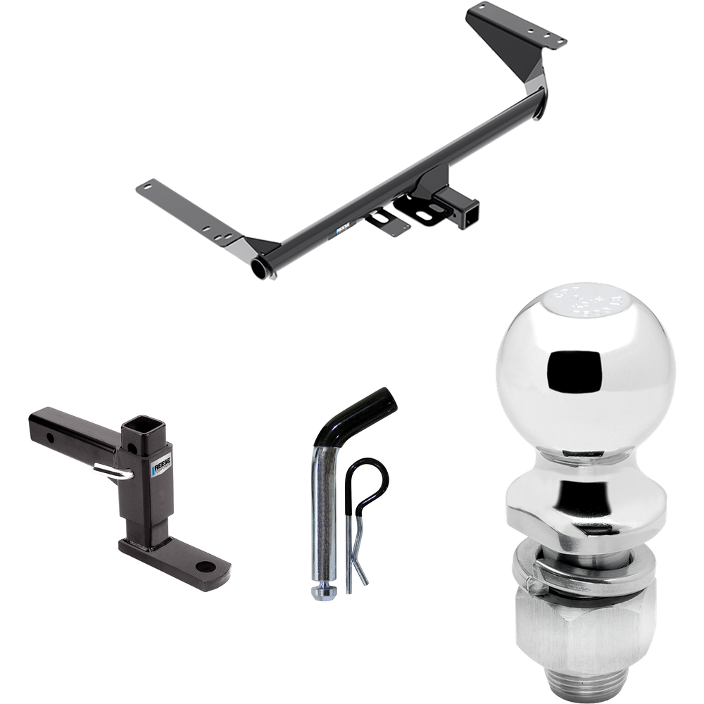 Fits 2022-2023 Chrysler Grand Caravan Trailer Hitch Tow PKG w/ Adjustable Drop Rise Ball Mount + Pin/Clip + 2" Ball (For (Canada Only) Models) By Reese Towpower