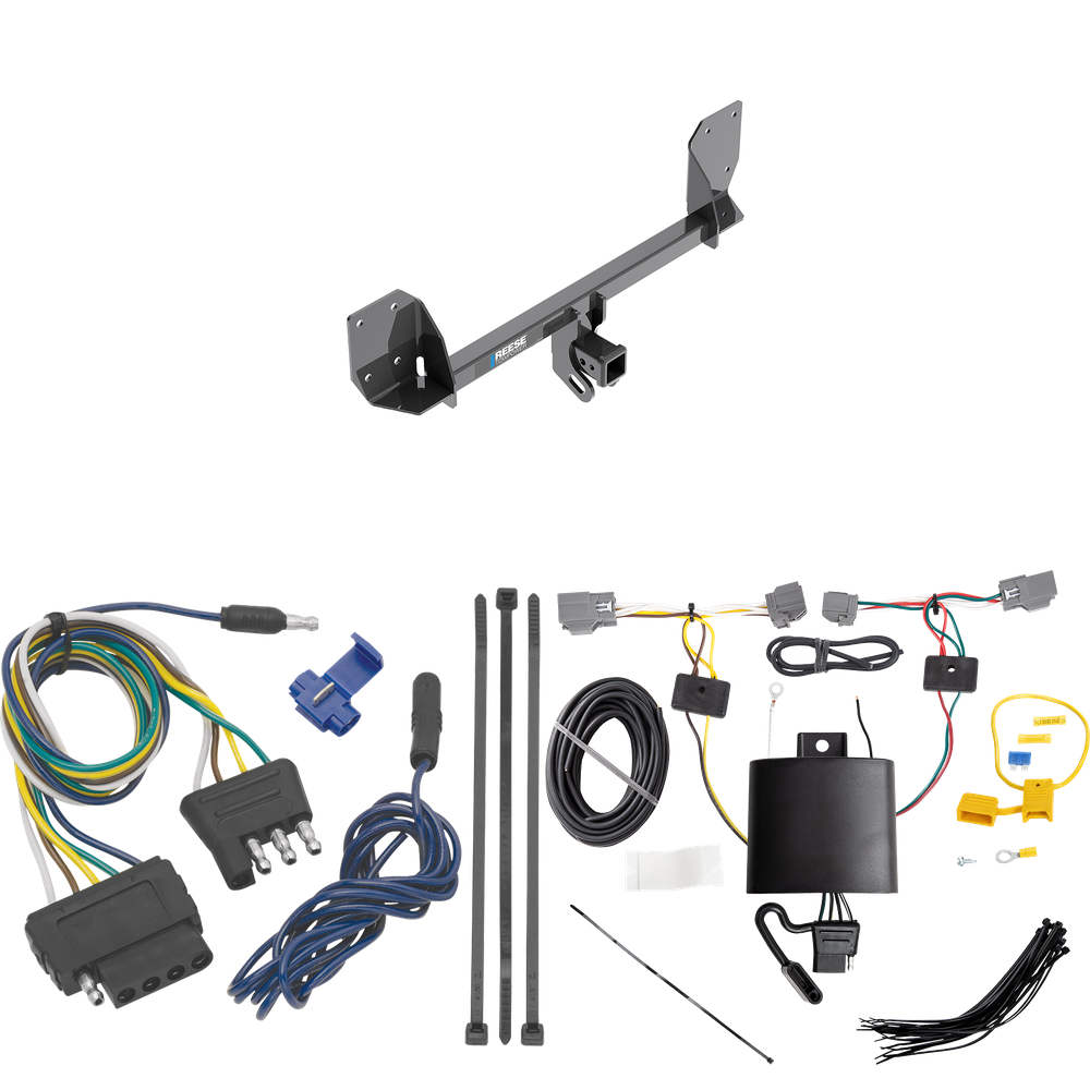 Fits 2016-2023 Volvo XC90 Trailer Hitch Tow PKG w/ 5-Flat Wiring Harness By Reese Towpower