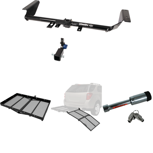 Fits 2017-2020 Chrysler Pacifica Trailer Hitch Tow PKG w/ Cargo Carrier + Bi-Fold Ramp + Hitch Lock (For LX Models) By Draw-Tite