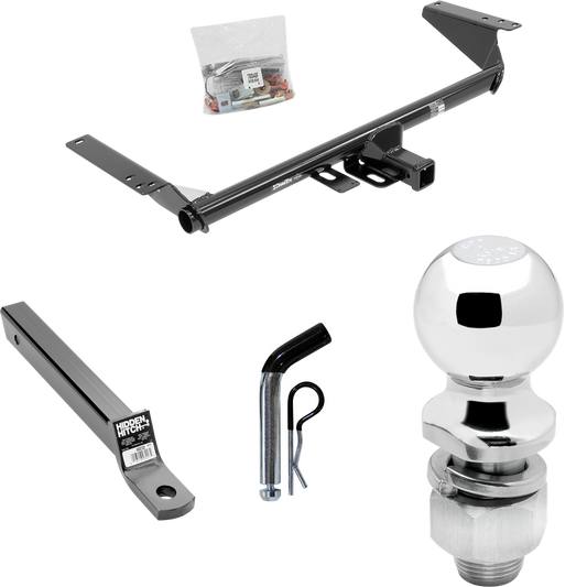 Fits 2017-2020 Chrysler Pacifica Trailer Hitch Tow PKG w/ Extended 16" Long Ball Mount w/ 2" Drop + Pin/Clip + 2" Ball (For Touring L Models) By Draw-Tite