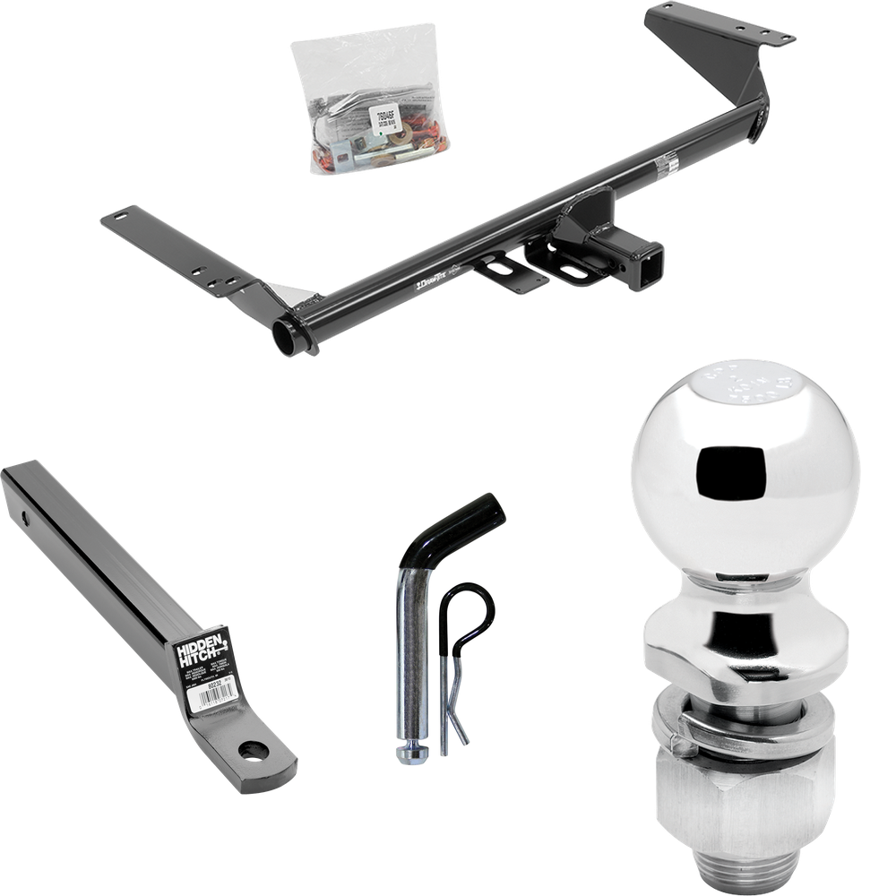 Fits 2022-2023 Chrysler Grand Caravan Trailer Hitch Tow PKG w/ Extended 16" Long Ball Mount w/ 2" Drop + Pin/Clip + 2" Ball (For (Canada Only) Models) By Draw-Tite