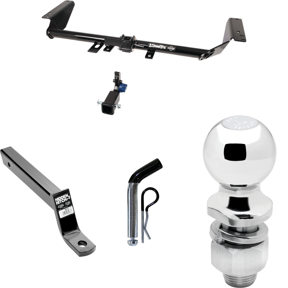 Fits 2022-2023 Chrysler Grand Caravan Trailer Hitch Tow PKG w/ Extended 16" Long Ball Mount w/ 4" Drop + Pin/Clip + 2" Ball (For (Canada Only) Models) By Draw-Tite