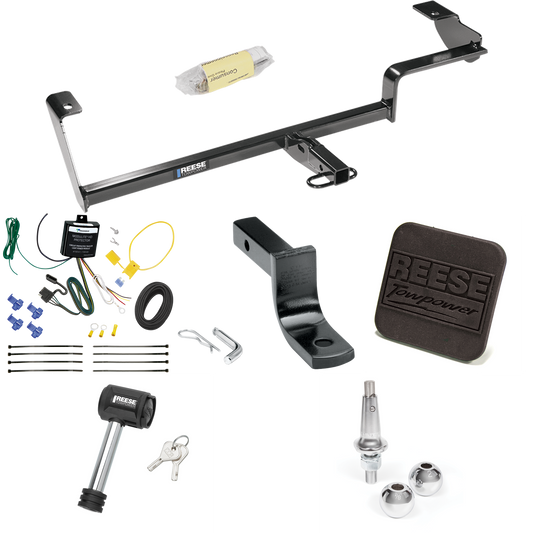 Fits 2006-2011 Acura CSX Trailer Hitch Tow PKG w/ 4-Flat Wiring Harness + Draw-Bar + Interchangeable 1-7/8" & 2" Balls + Hitch Cover + Hitch Lock (For (Canada Only) Models) By Reese Towpower