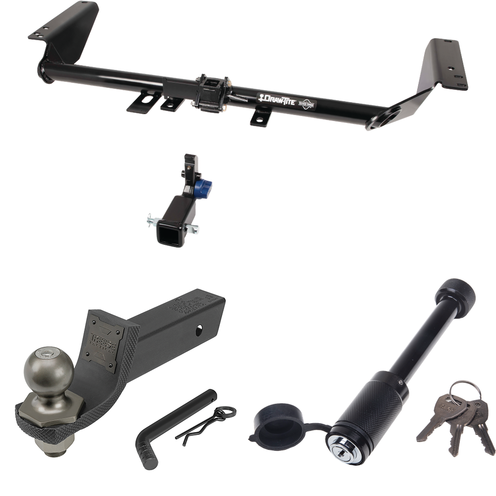 Fits 2017-2020 Chrysler Pacifica Trailer Hitch Tow PKG + Interlock Tactical Starter Kit w/ 2" Drop & 2" Ball + Tactical Dogbone Lock (For Touring L Models) By Draw-Tite