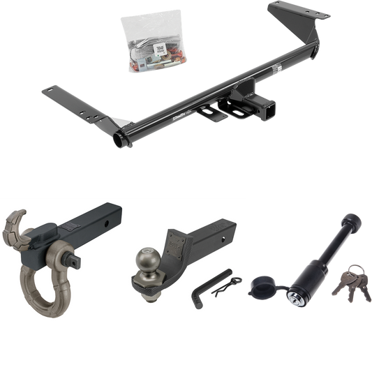 Fits 2017-2020 Chrysler Pacifica Trailer Hitch Tow PKG + Interlock Tactical Starter Kit w/ 2" Drop & 2" Ball + Tactical Hook & Shackle Mount + Tactical Dogbone Lock (For Touring L Plus Models) By Draw-Tite