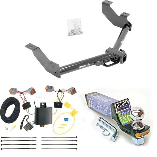 Fits 2014-2023 Ford Transit Connect Trailer Hitch Tow PKG w/ 4-Flat Wiring + Starter Kit Ball Mount w/ 2" Drop & 1-7/8" Ball By Draw-Tite