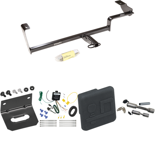 Fits 2006-2011 Acura CSX Trailer Hitch Tow PKG w/ 4-Flat Wiring Harness + Hitch Cover + Dual Hitch & Coupler Locks (For (Canada Only) Models) By Draw-Tite