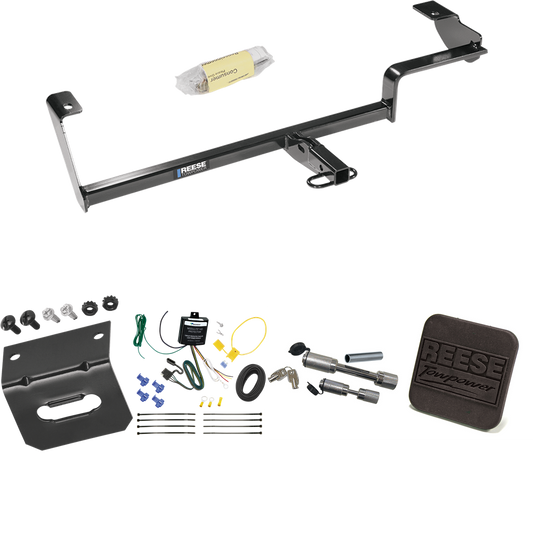 Fits 2013-2022 Acura ILX Trailer Hitch Tow PKG w/ 4-Flat Wiring Harness + Hitch Cover + Dual Hitch & Coupler Locks (Excludes: Hybrid Models) By Reese Towpower