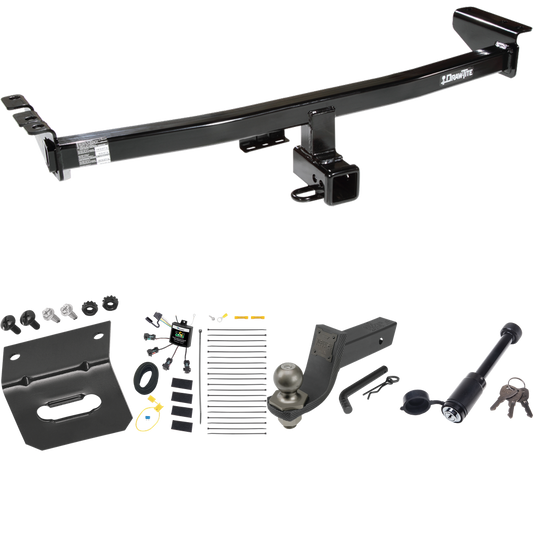 Fits 2003-2004 Volvo XC90 Trailer Hitch Tow PKG w/ 4-Flat Zero Contact "No Splice" Wiring + Interlock Tactical Starter Kit w/ 3-1/4" Drop & 2" Ball + Tactical Dogbone Lock + Wiring Bracket By Draw-Tite