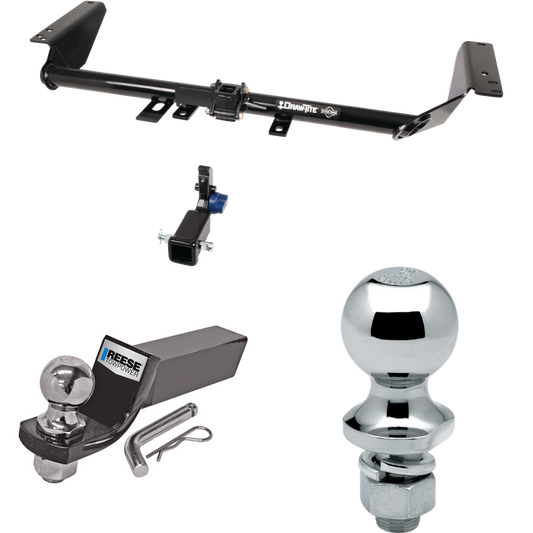 Fits 2017-2020 Chrysler Pacifica Trailer Hitch Tow PKG w/ Starter Kit Ball Mount w/ 2" Drop & 2" Ball + 1-7/8" Ball (For Limited Models) By Draw-Tite