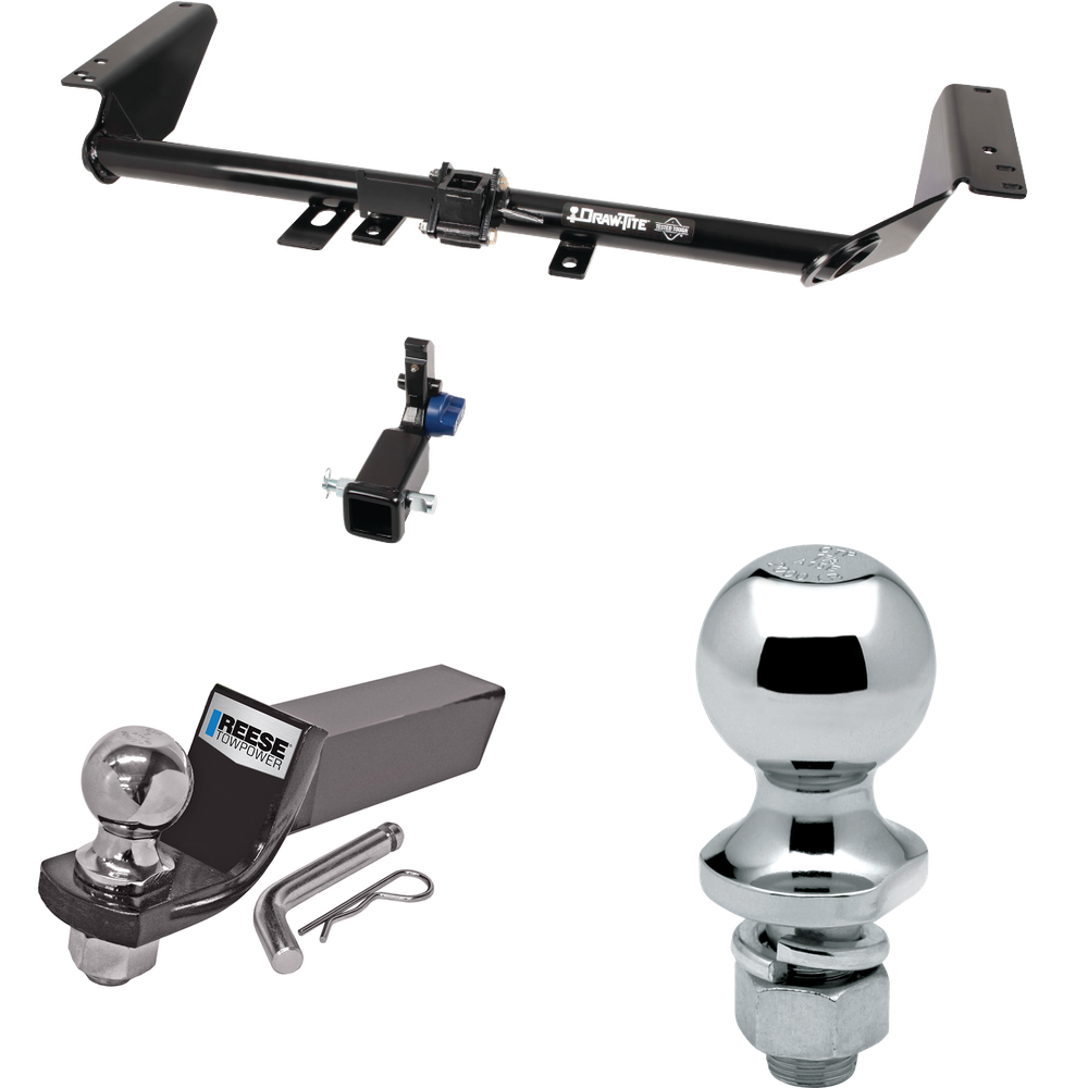 Fits 2017-2020 Chrysler Pacifica Trailer Hitch Tow PKG w/ Starter Kit Ball Mount w/ 2" Drop & 2" Ball + 1-7/8" Ball (For Limited Models) By Draw-Tite