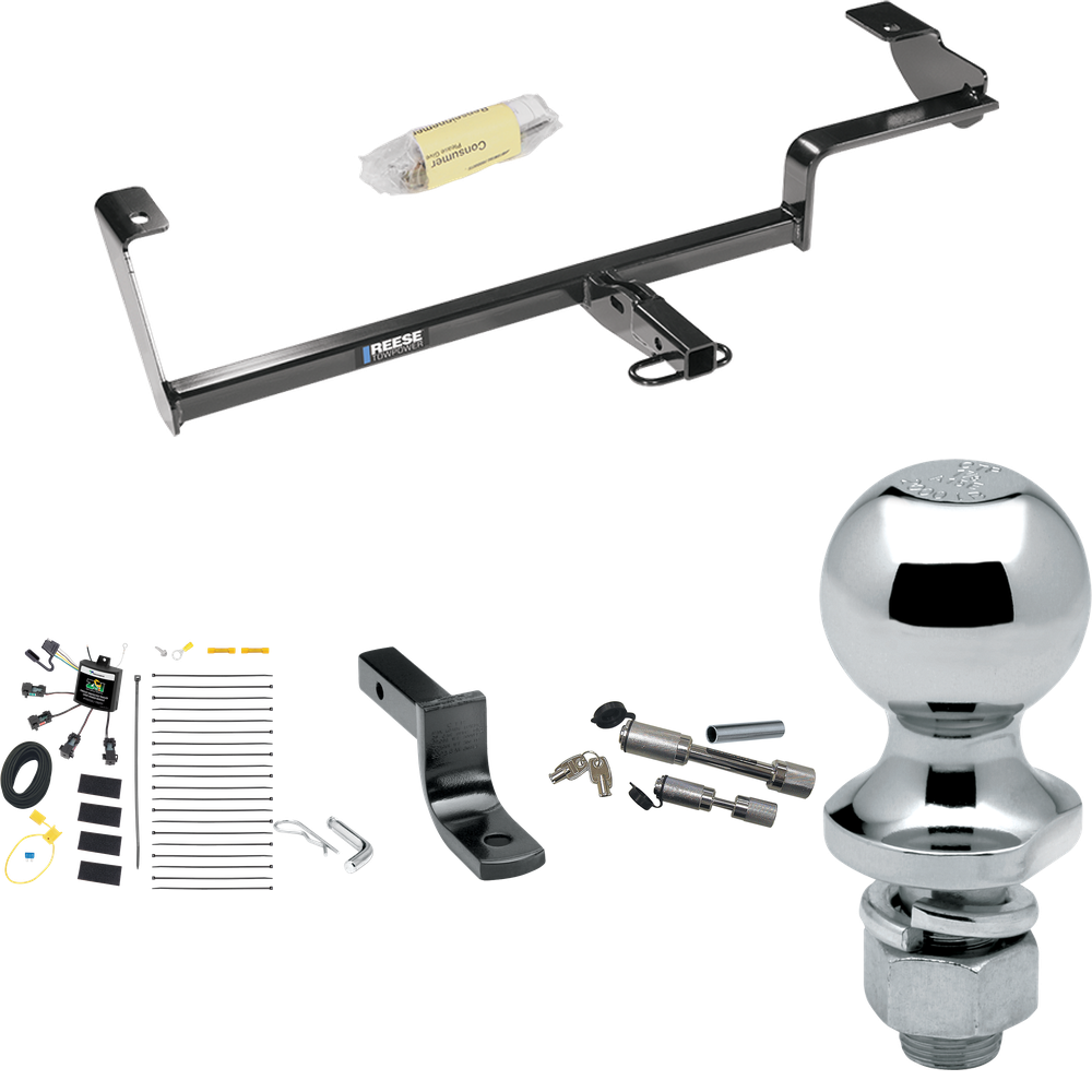 Fits 2006-2011 Acura CSX Trailer Hitch Tow PKG w/ 4-Flat Zero Contact "No Splice" Wiring Harness + Draw-Bar + 1-7/8" Ball + Dual Hitch & Coupler Locks (For (Canada Only) Models) By Reese Towpower