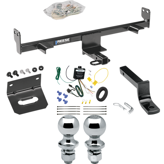 Fits 2006-2009 Mazda 3 Trailer Hitch Tow PKG w/ 4-Flat Wiring Harness + Draw-Bar + 1-7/8" + 2" Ball + Wiring Bracket (For Sedan, w/Grand Touring LED Taillights Models) By Reese Towpower