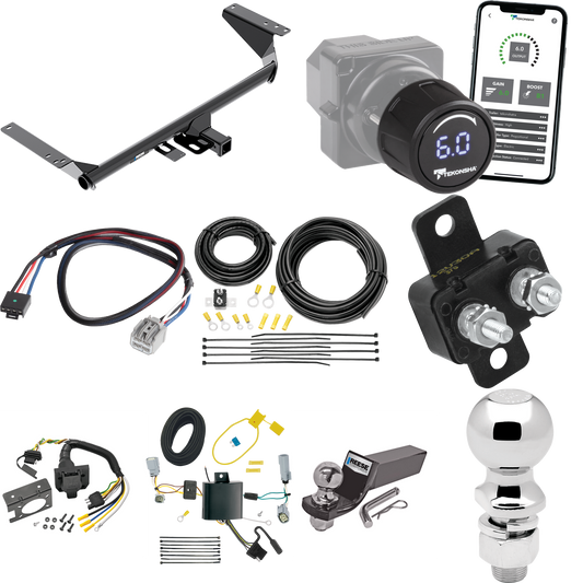 Fits 2022-2023 Chrysler Grand Caravan Trailer Hitch Tow PKG w/ Tekonsha Prodigy iD Bluetooth Wireless Brake Control + Plug & Play BC Adapter + 7-Way RV Wiring + 2" & 2-5/16" Ball & Drop Mount (For (Canada Only) Models) By Reese Towpower