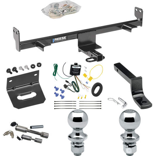 Fits 2006-2009 Mazda 3 Trailer Hitch Tow PKG w/ 4-Flat Wiring Harness + Draw-Bar + 1-7/8" + 2" Ball + Wiring Bracket + Dual Hitch & Coupler Locks (For Hatchback, w/Grand Touring LED Taillights Models) By Reese Towpower