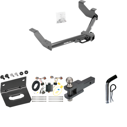 Fits 2014-2023 Ford Transit Connect Trailer Hitch Tow PKG w/ 4-Flat Wiring Harness + Clevis Hitch Ball Mount w/ 2" Ball + Pin/Clip + Wiring Bracket By Draw-Tite