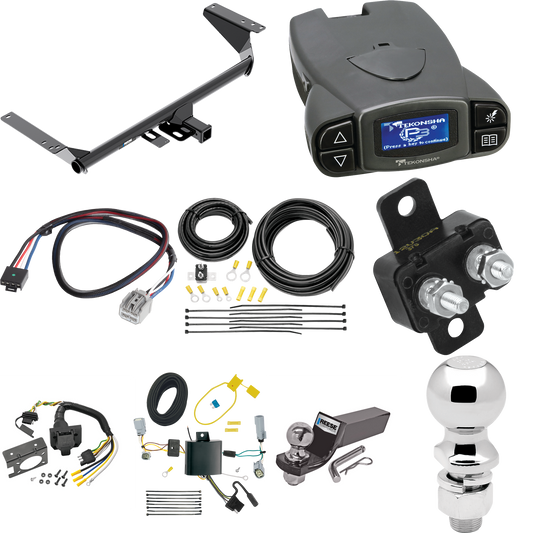 Se adapta al paquete de enganche de remolque Chrysler Voyager 2020-2023 con control de freno Tekonsha Prodigy P3 + adaptador BC Plug &amp; Play + cableado RV de 7 vías + soporte de bola y caída de 2" y 2-5/16" de Reese Towpower