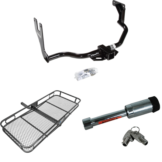 Fits 2010-2013 Ford Transit Connect Trailer Hitch Tow PKG w/ 60" x 24" Cargo Carrier + Hitch Lock By Draw-Tite