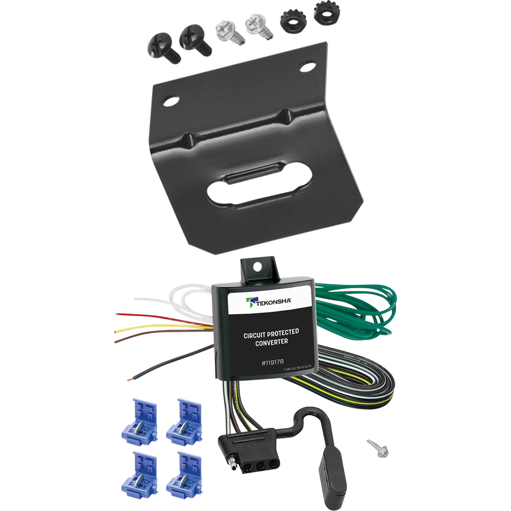 Se adapta al arnés de cableado del remolque del extremo del vehículo de 4 planos Acura TL 2004-2008 + soporte de cableado de Tekonsha