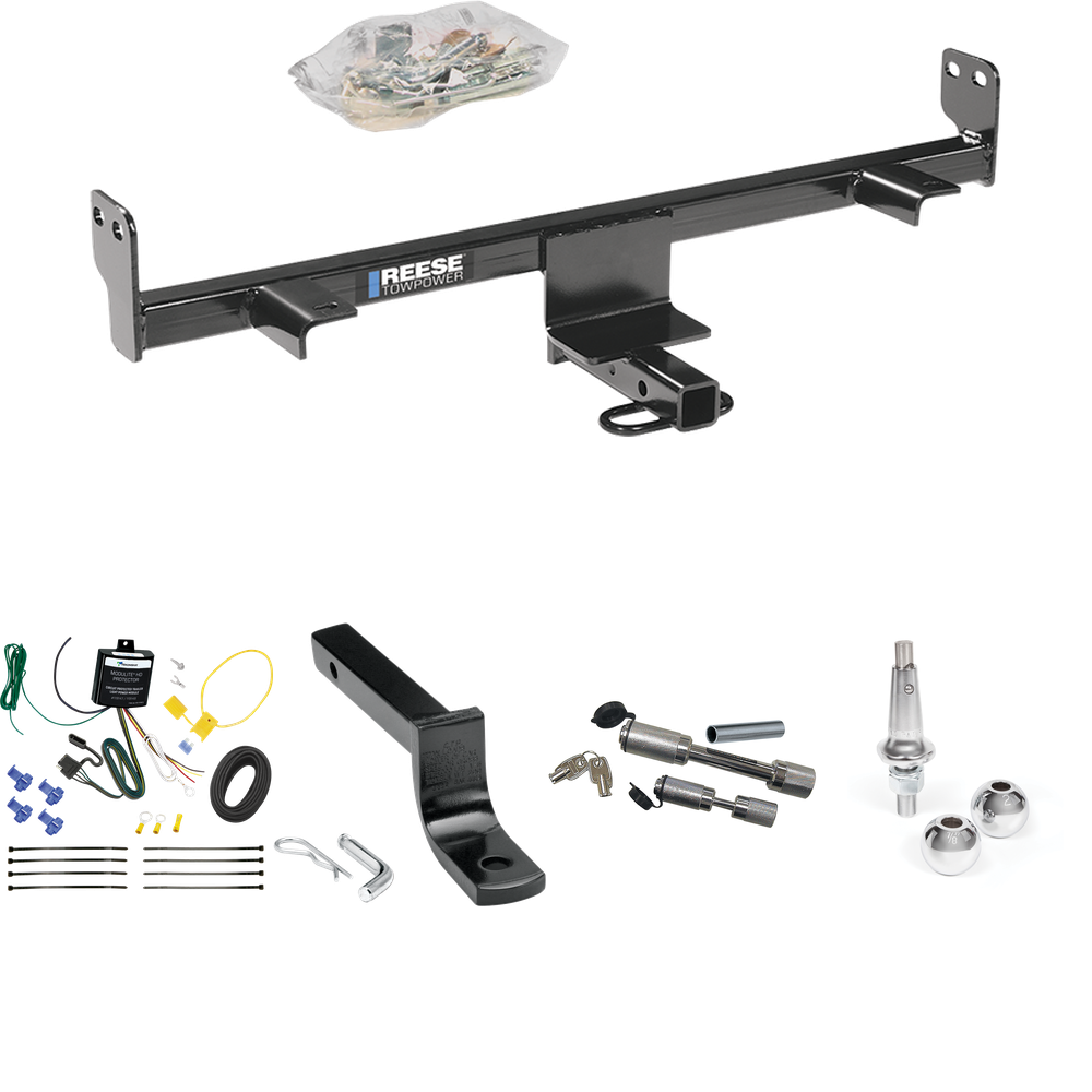 Fits 2006-2009 Mazda 3 Trailer Hitch Tow PKG w/ 4-Flat Wiring Harness + Draw-Bar + Interchangeable 1-7/8" & 2" Balls + Dual Hitch & Coupler Locks (For Hatchback, w/Grand Touring LED Taillights Models) By Reese Towpower