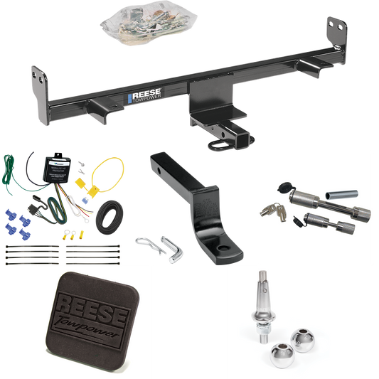 Fits 2006-2009 Mazda 3 Trailer Hitch Tow PKG w/ 4-Flat Wiring Harness + Draw-Bar + Interchangeable 1-7/8" & 2" Balls + Hitch Cover + Dual Hitch & Coupler Locks (For Hatchback, w/Grand Touring LED Taillights Models) By Reese Towpower