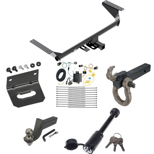 Fits 2018-2019 Chrysler Pacifica Trailer Hitch Tow PKG w/ 4-Flat Wiring + Interlock Tactical Starter Kit w/ 3-1/4" Drop & 2" Ball + Tactical Hook & Shackle Mount + Tactical Dogbone Lock + Wiring Bracket (For Touring Plus Models) By Reese Towpower