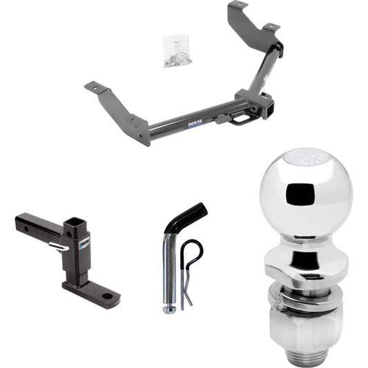 Fits 2014-2023 Ford Transit Connect Trailer Hitch Tow PKG w/ Adjustable Drop Rise Ball Mount + Pin/Clip + 2" Ball By Reese Towpower