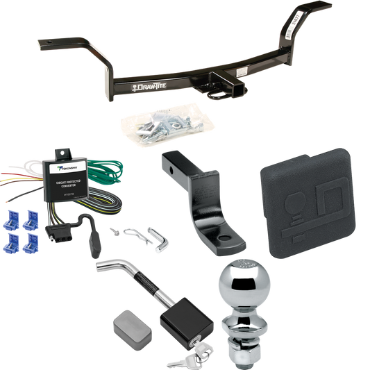 Fits 1997-2001 Acura EL Trailer Hitch Tow PKG w/ 4-Flat Wiring Harness + Draw-Bar + 2" Ball + Hitch Cover + Hitch Lock (For (Canada Only) Models) By Draw-Tite