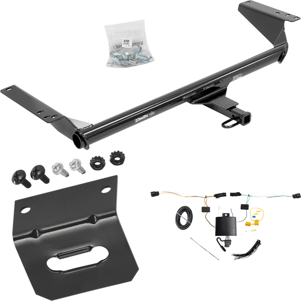 Fits 2021-2023 Chrysler Pacifica Trailer Hitch Tow PKG w/ 4-Flat Wiring Harness + Bracket (For LX Models) By Draw-Tite