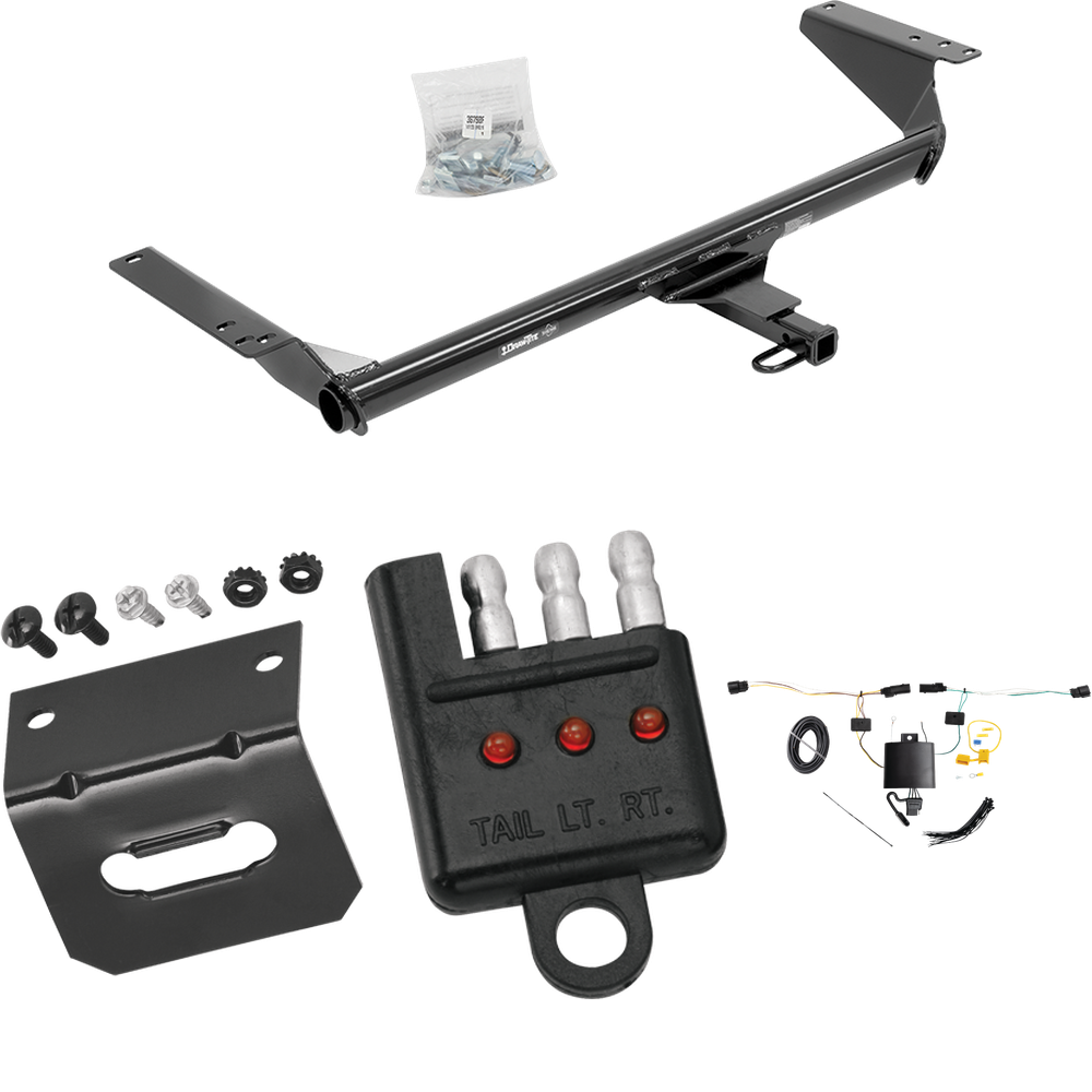 Fits 2021-2023 Chrysler Pacifica Trailer Hitch Tow PKG w/ 4-Flat Wiring Harness + Bracket + Tester (For LX Models) By Draw-Tite