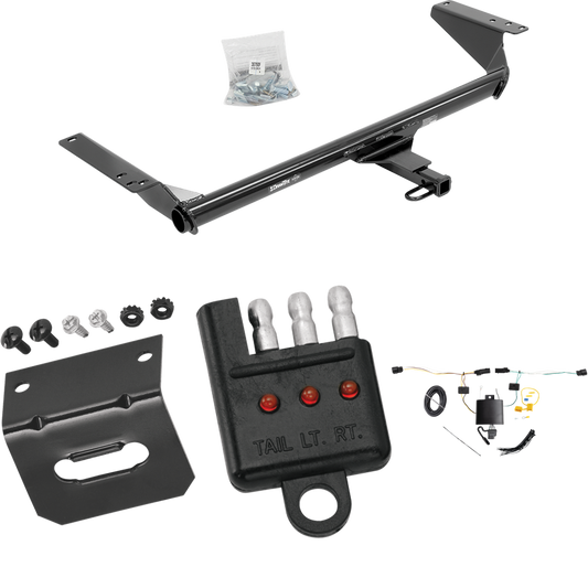 Fits 2021-2023 Chrysler Pacifica Trailer Hitch Tow PKG w/ 4-Flat Wiring Harness + Bracket + Tester (For LX Models) By Draw-Tite