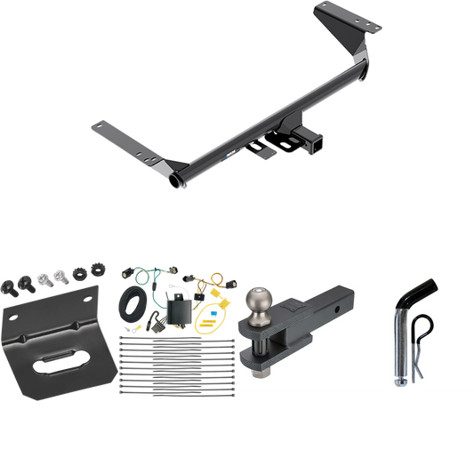 Fits 2017-2020 Chrysler Pacifica Trailer Hitch Tow PKG w/ 4-Flat Wiring Harness + Clevis Hitch Ball Mount w/ 2" Ball + Pin/Clip + Wiring Bracket (For Touring L Models) By Reese Towpower